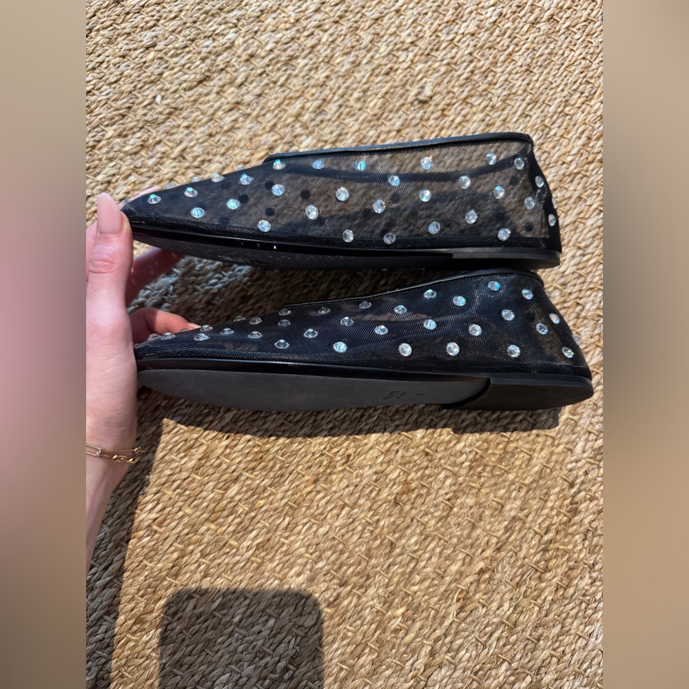 NWT Khaite Marcy Flats Black Mesh with Crystals 38 - Picture 11 of 14